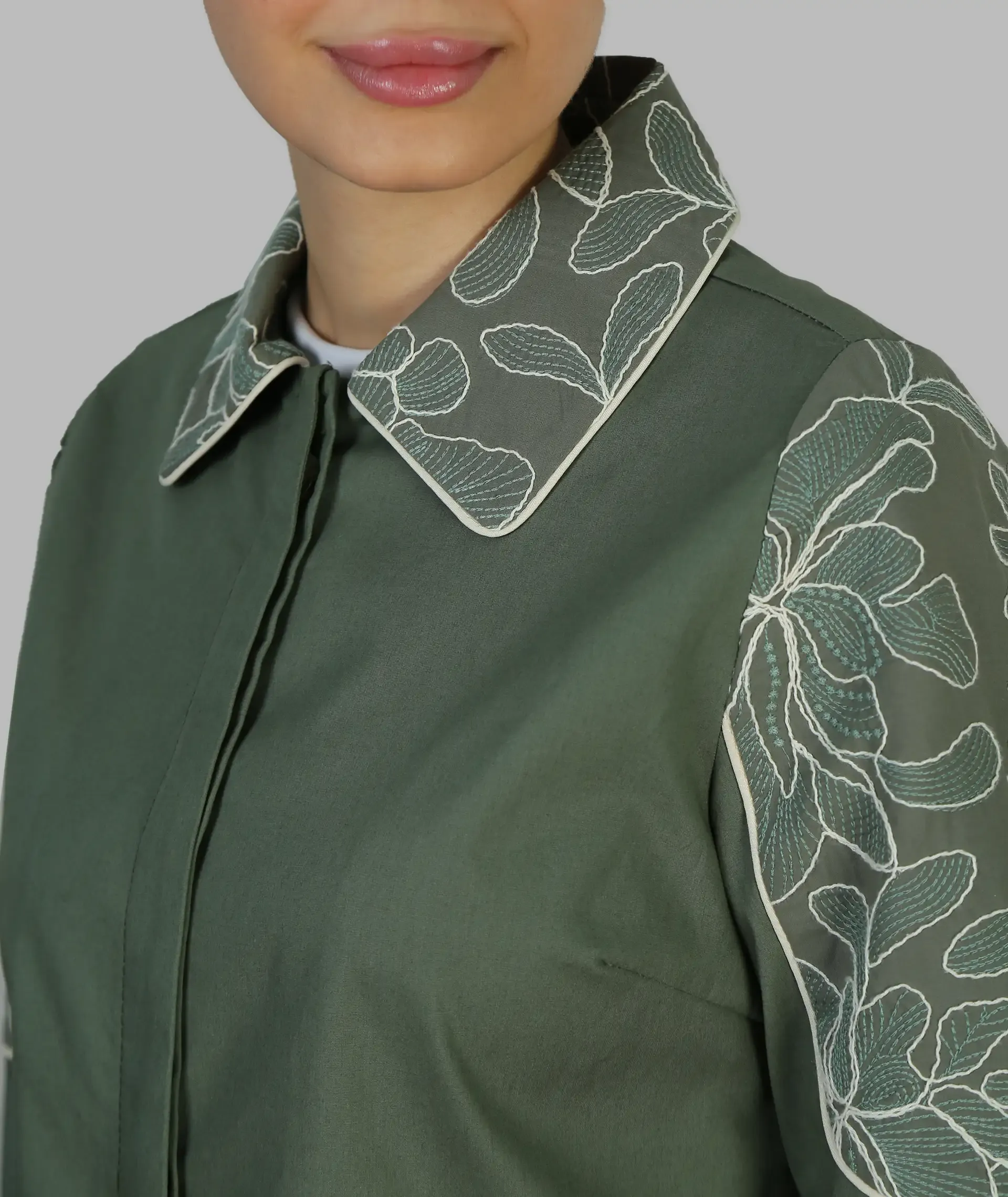 مانتو زنانه پوپلین یقه شکاری