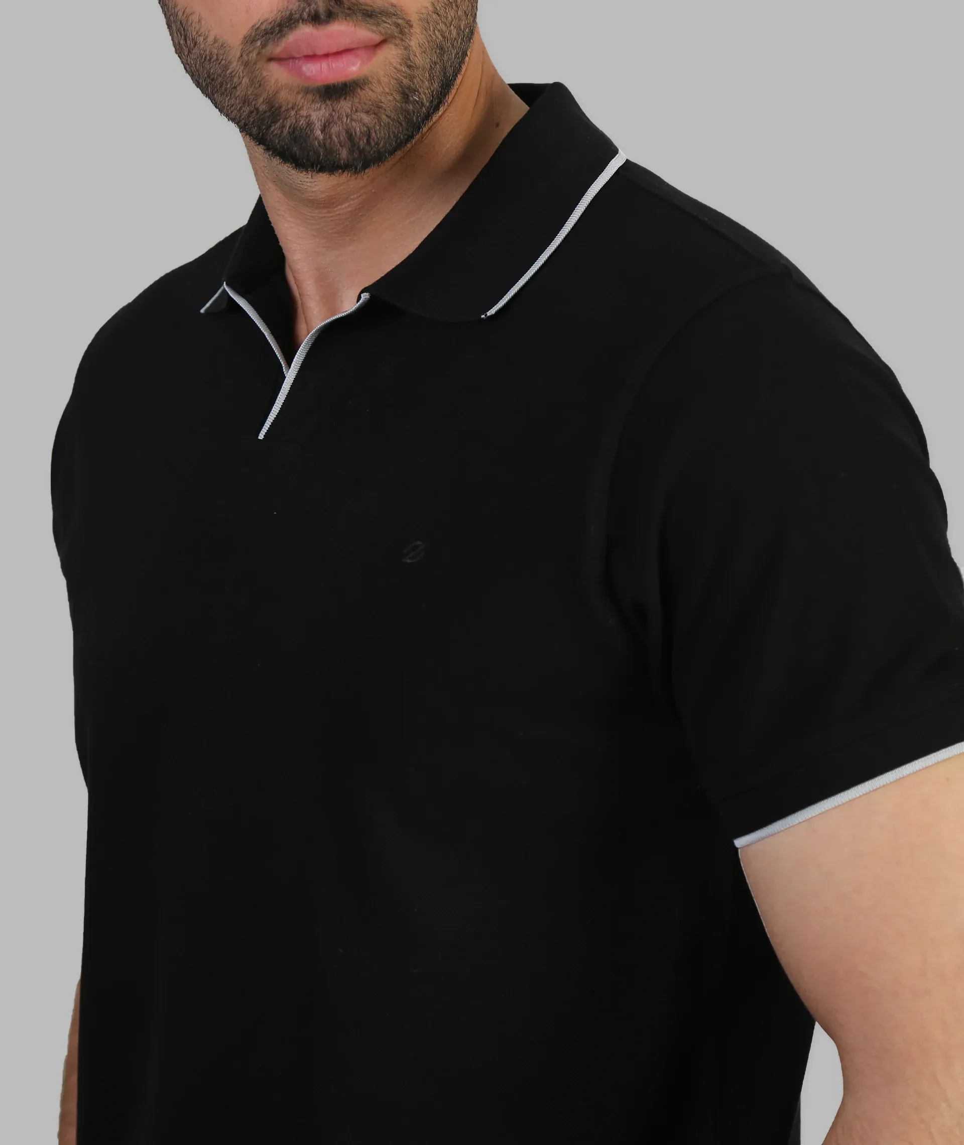 پلوشرت مردانه جودون یقه ترکیبی گابرین